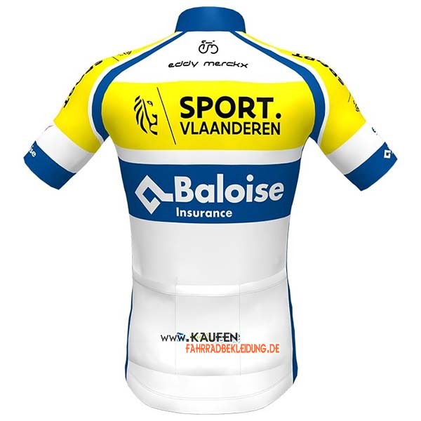 Sport Vlaanderen-baloise Kurzarmtrikot 2020 und Kurze Tragerhose Wei Gelb Blau